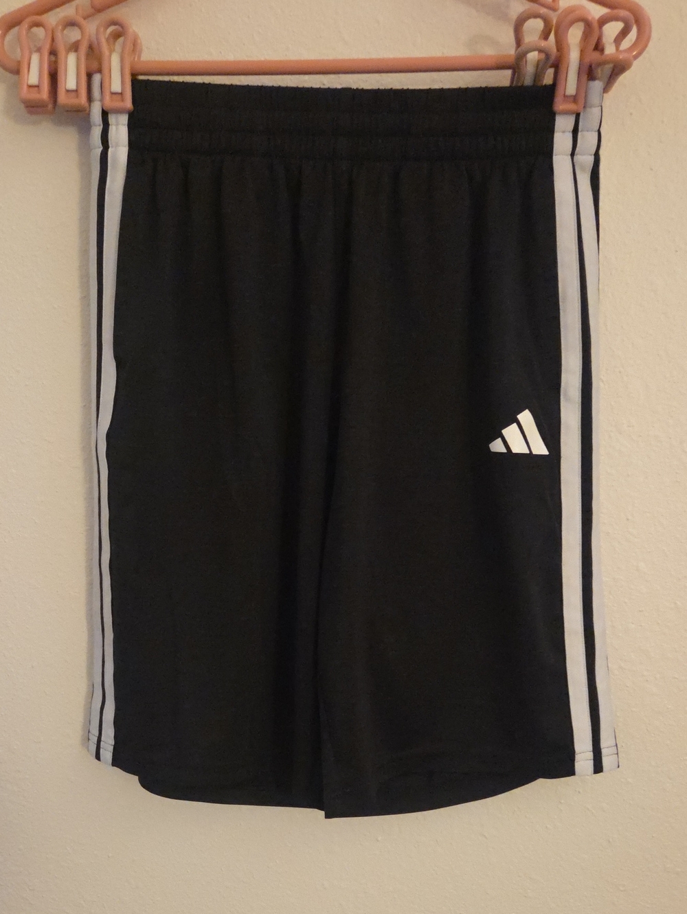 adidas Black Shorts with White Side Stripes